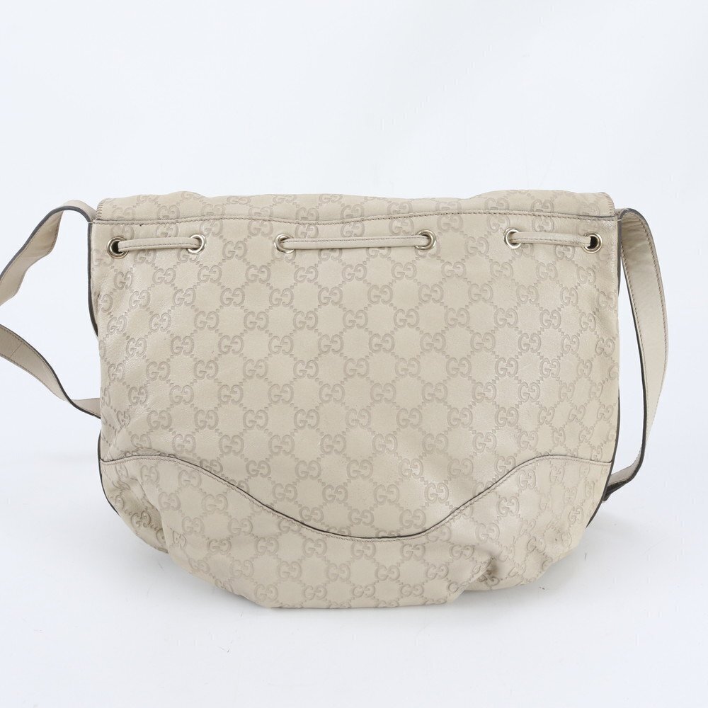 Gucci Guccissima Heart Emblem Leather Shoulder Bag Crossbody RIM - Picture 4 of 10